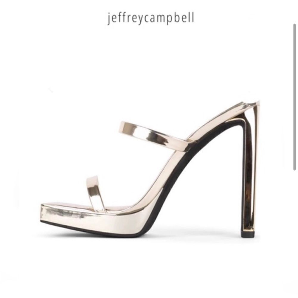 Nwt Jeffrey Campbell Gold Hustler Platform Sandal Size 7 - Picture 3 of 14